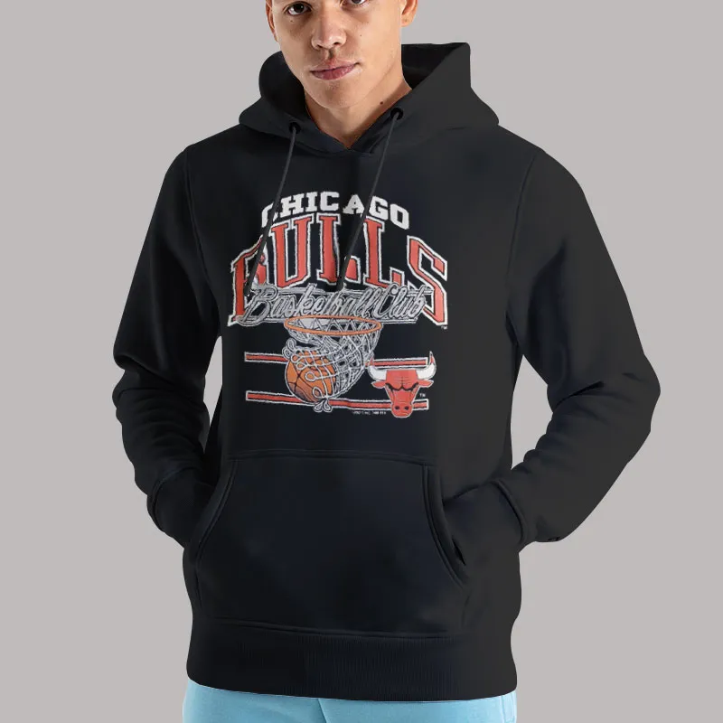 Unisex Hoodie Black Micheal Jordan Chicago Bulls Sweatshirt Vintage