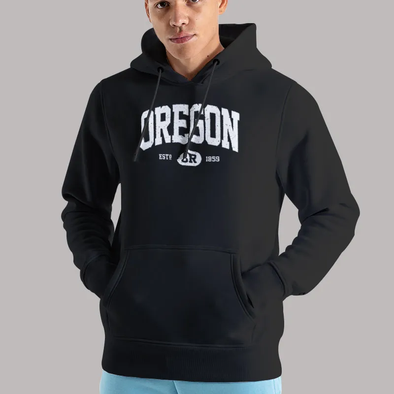 Unisex Hoodie Black Portland Oregon Sweatshirt