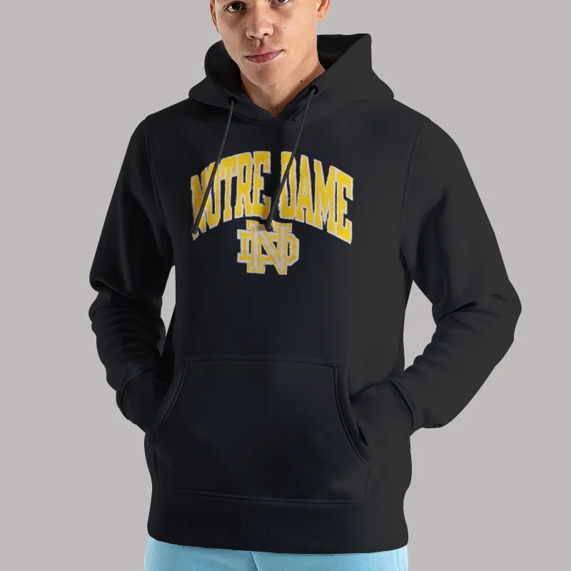 Unisex Hoodie Black University Vintage Notre Dame Sweatshirt