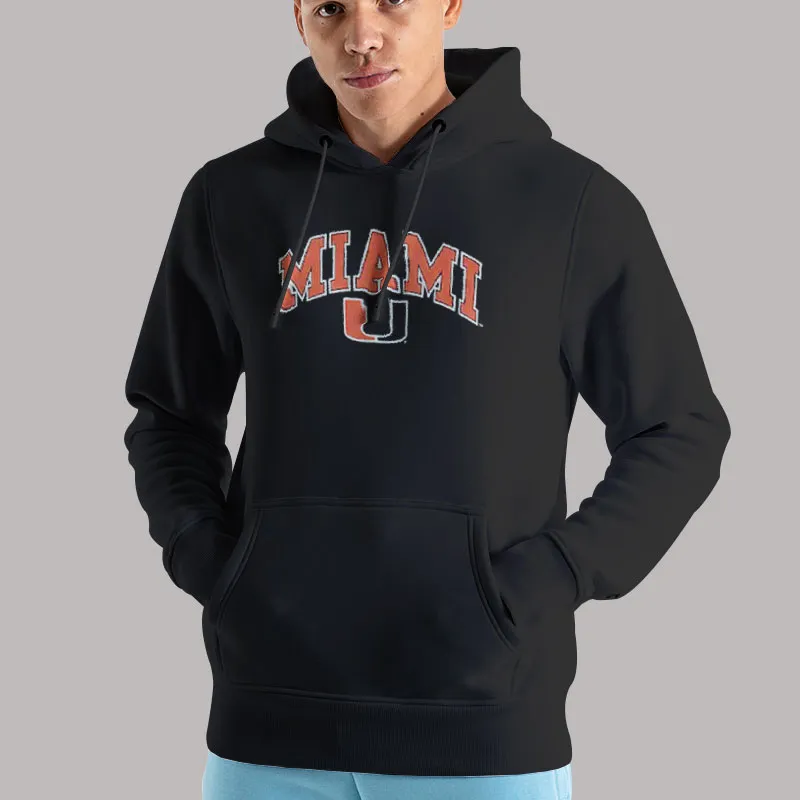 Unisex Hoodie Black Vintage Hurricanes University of Miami Sweatshirt
