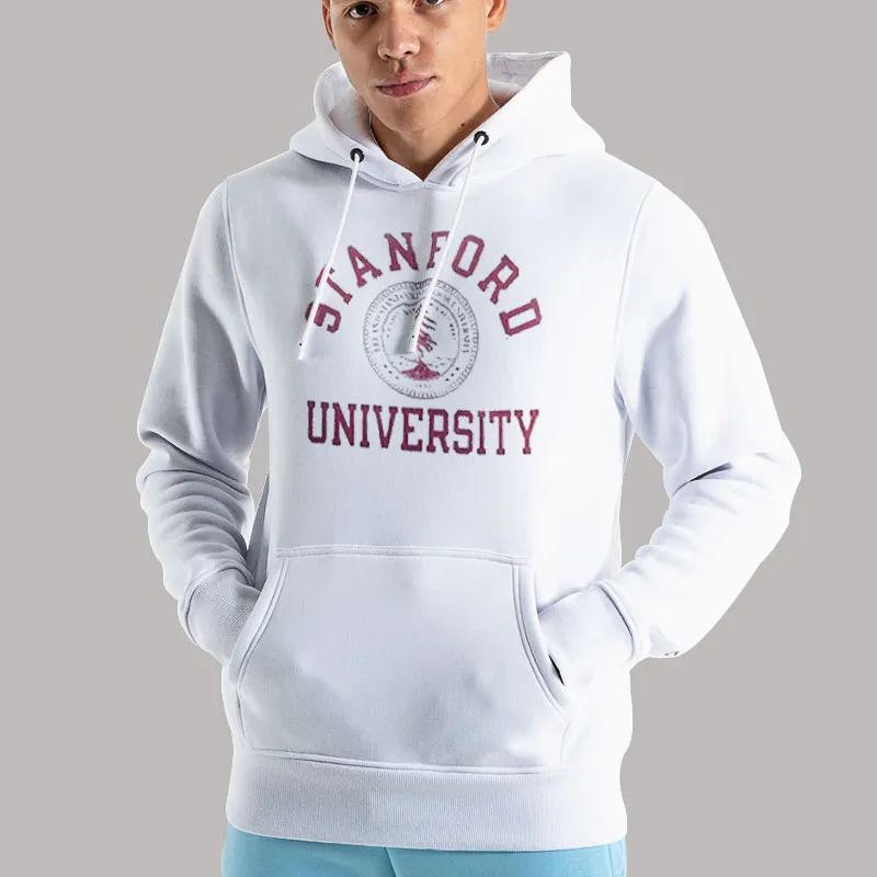 Unisex Hoodie White 90s Vintage Stanford Sweatshirt