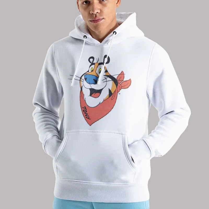 Unisex Hoodie White Cereal Logo Tony the Tiger T Shirt