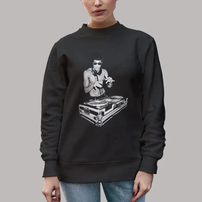 Unisex Sweatshirt Black Tony Stark Bruce Lee Dj Shirt