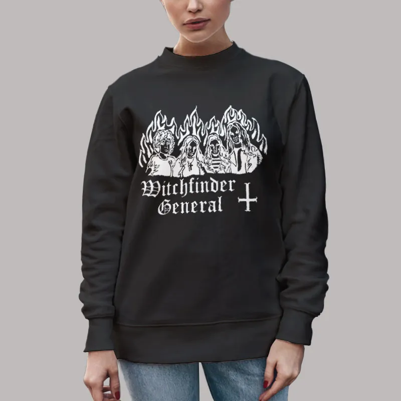 Unisex Sweatshirt Black Vintage Angel Witch Burning Witch Shirt