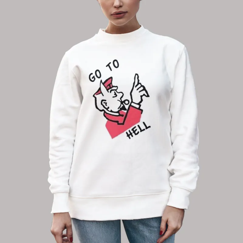 Unisex Sweatshirt White Monopoly Lil Peep Go to Hell Shirt