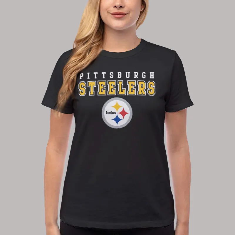 Women T Shirt Black NFL Pittsburgh Steelers Sweatshirt