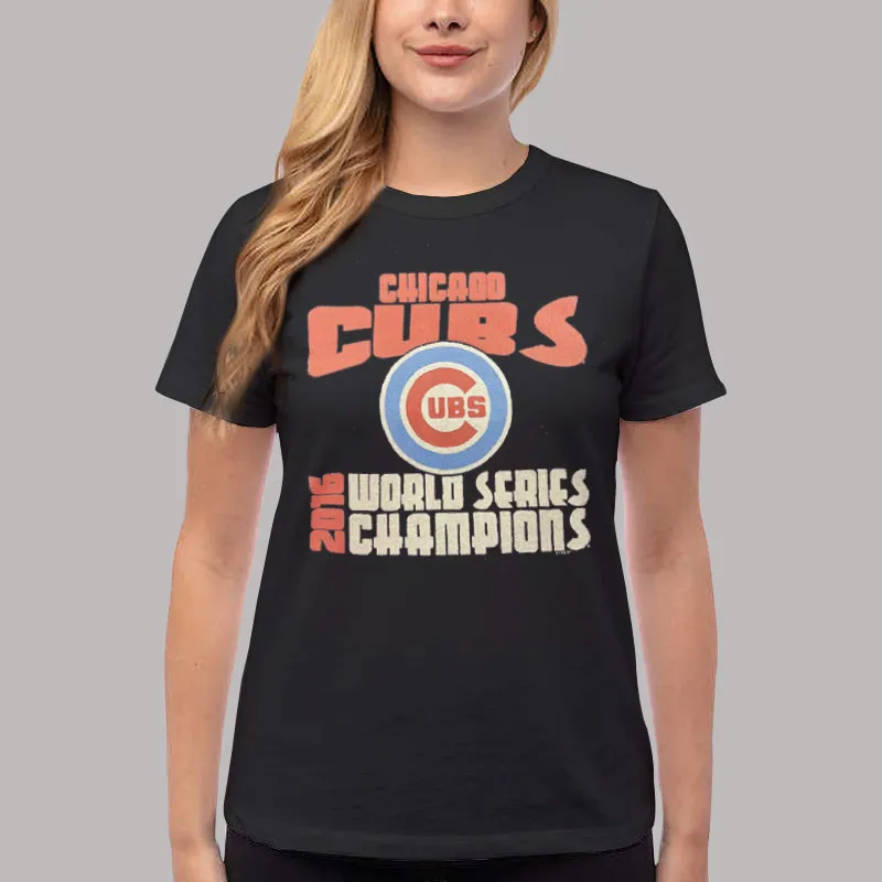 Women T Shirt Black North Side Chicago Cubs Sweatshirt
