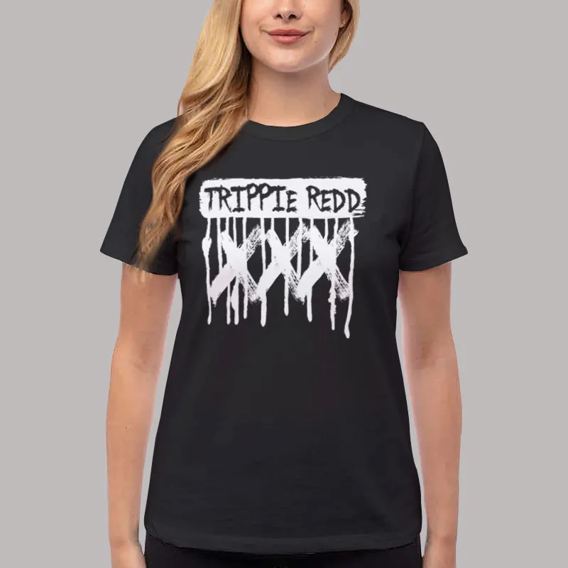 Women T Shirt Black Section 8 Trippie Redd Spiked Hoodie