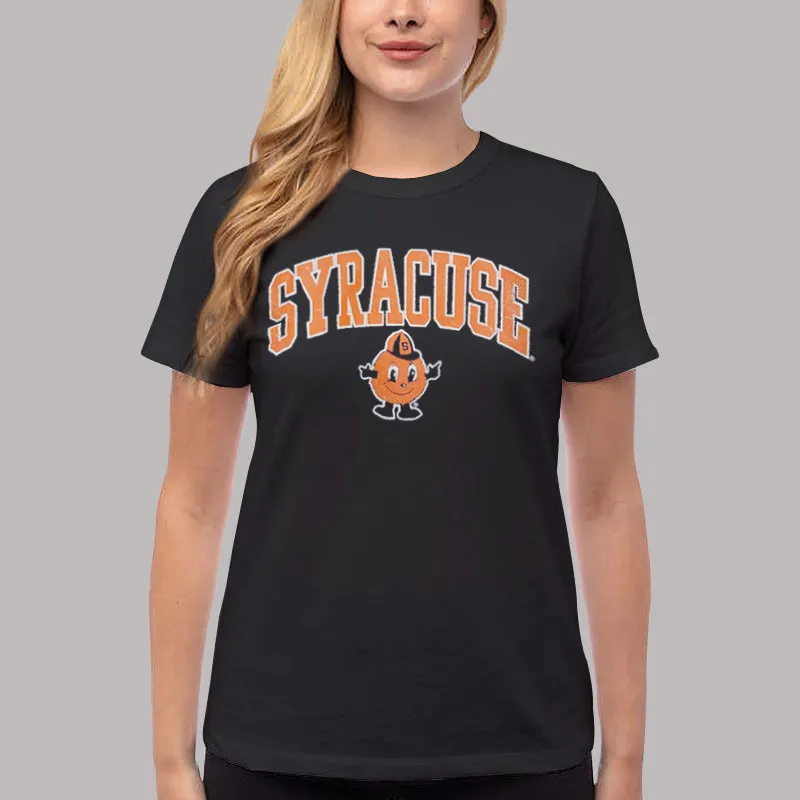 Women T Shirt Black Vintage 90s University Syracuse Sweatshirt