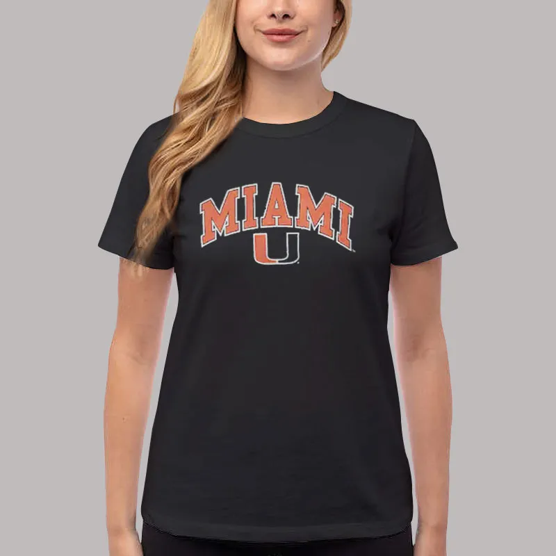 Women T Shirt Black Vintage Hurricanes University of Miami Sweatshirt