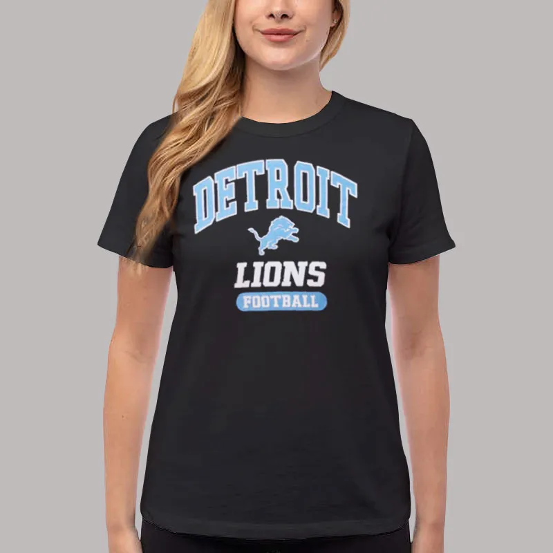 Women T Shirt Black Vintage Property of Detroit Lions Sweatshirt