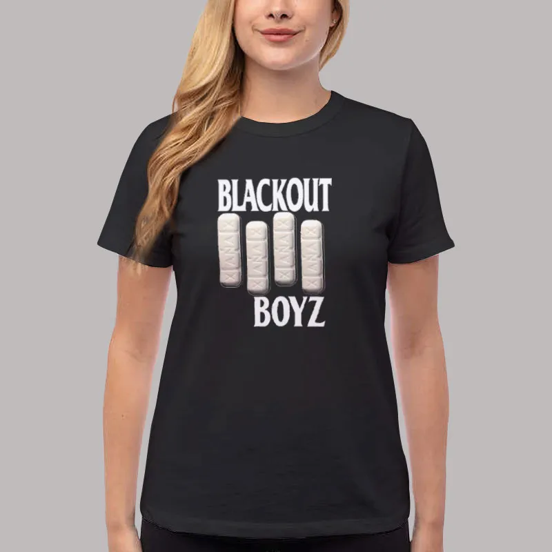Women T Shirt Black Xanax Logo Blackout Boyz Hoodie