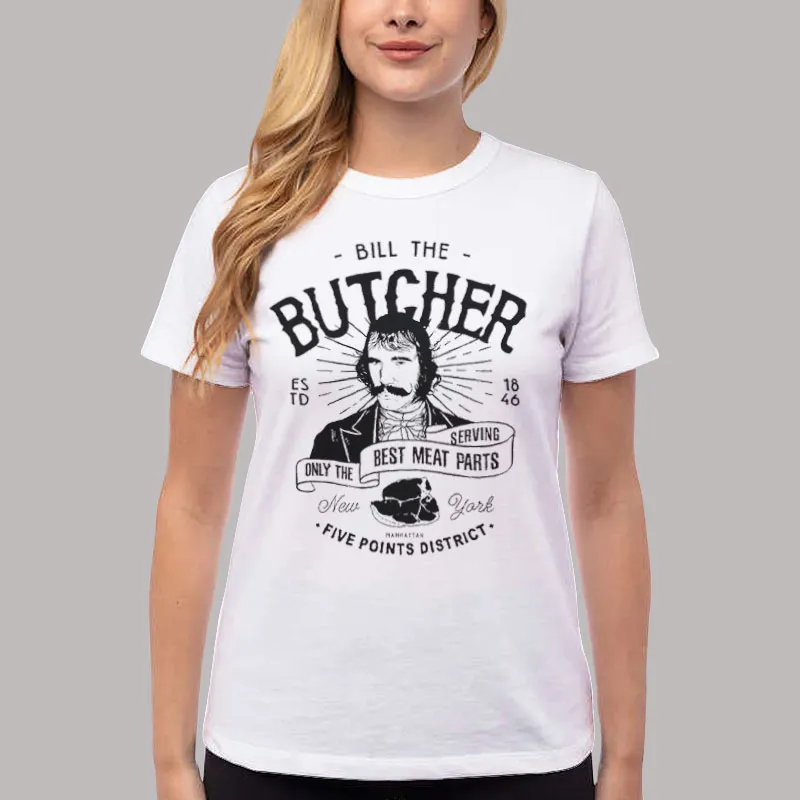 Women T Shirt White Butcher Gangs of New York Bill the Butcher Shirt