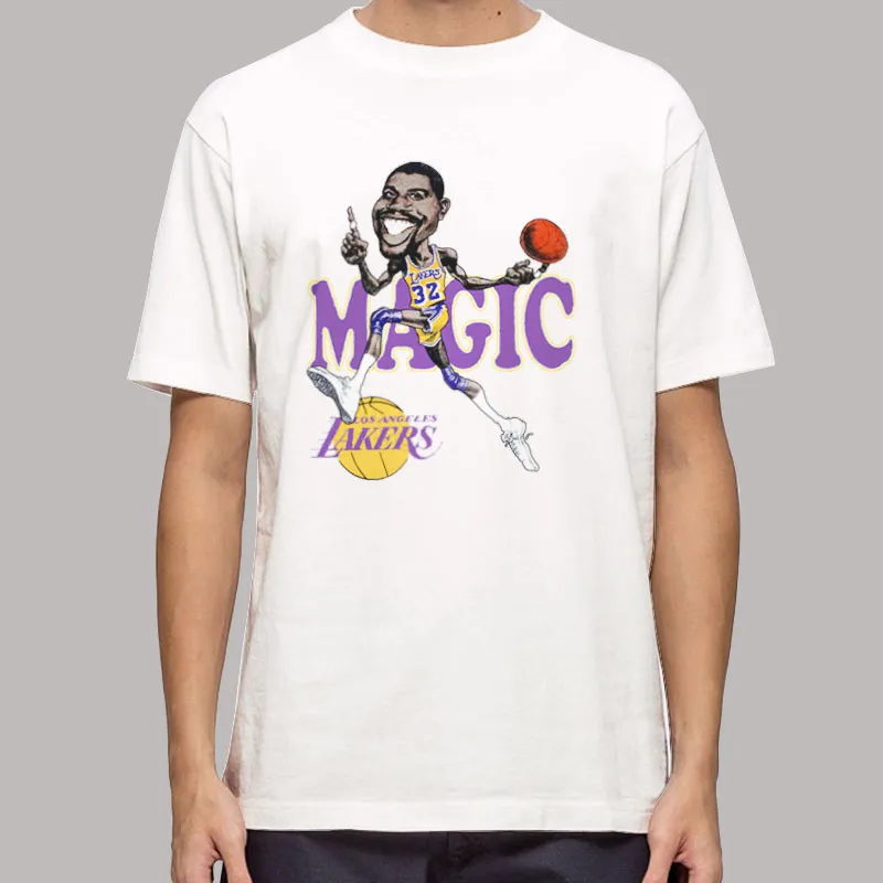 Funny Basketball Caricature Magic Johnson T Shirt