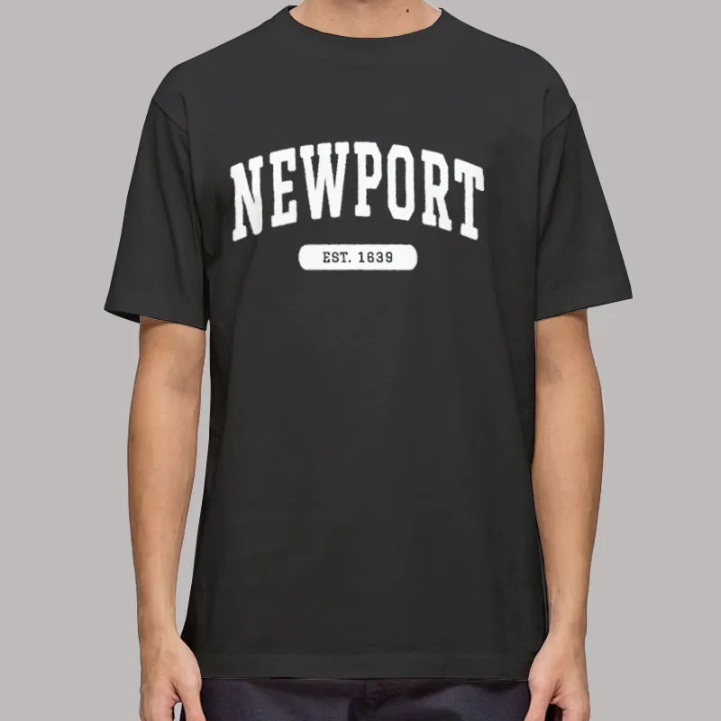 Mens T Shirt Black 1639 College Newport Sweatshirt