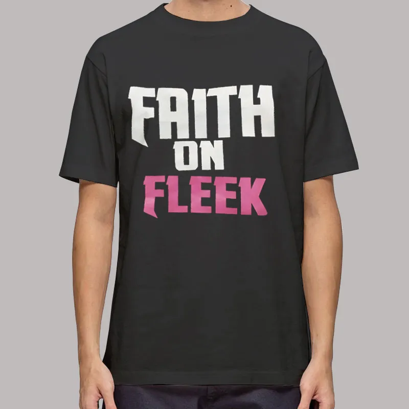 Mens T Shirt Black Christian Slogan Faith on Fleek Shirt