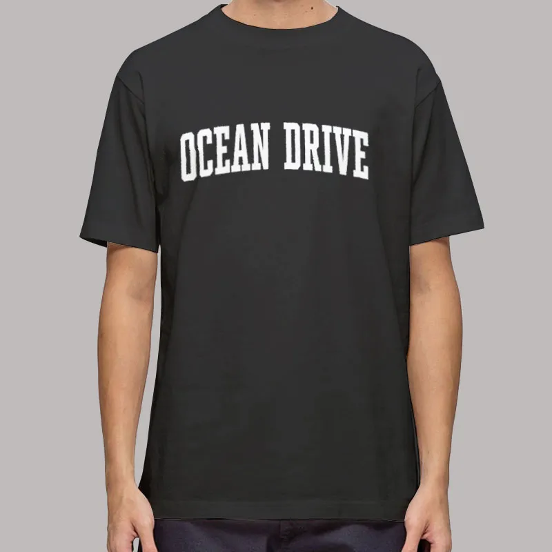 Mens T Shirt Black Miami Ocean Drive Sweatshirt
