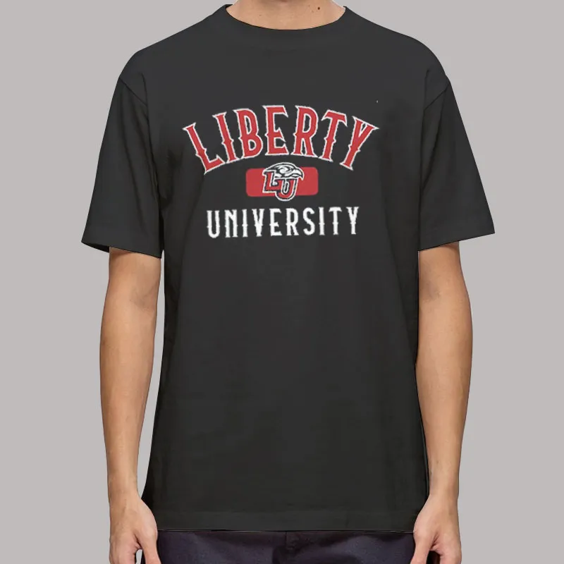Mens T Shirt Black Retro Vintage Liberty University Sweatshirt