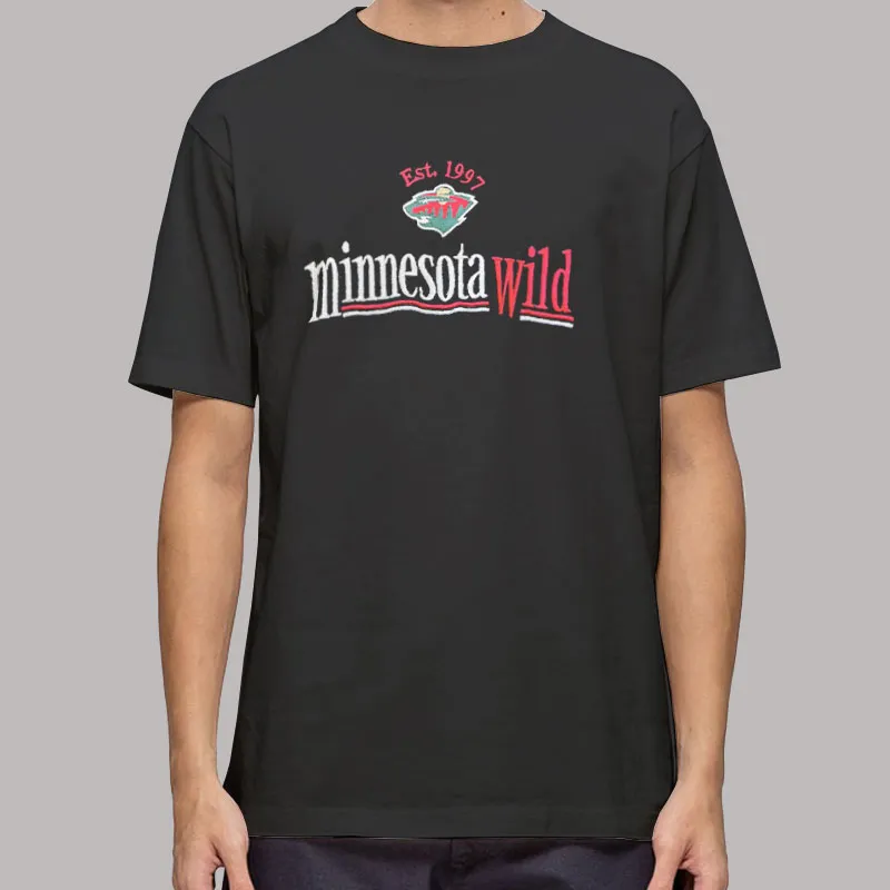 Mens T Shirt Black Retro Vintage Minnesota Wild Sweatshirt