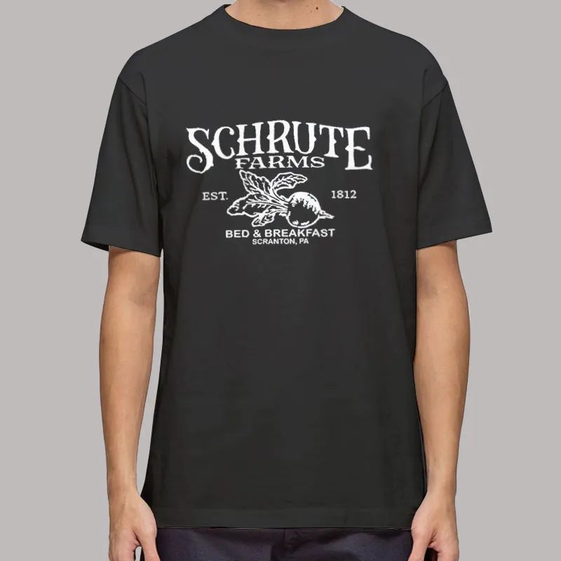 Mens T Shirt Black Scranton PA the Office Dwight Schrute Farms Shirt