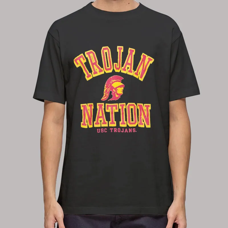 Mens T Shirt Black Trojan Nation Mascot Vintage Usc Sweatshirt