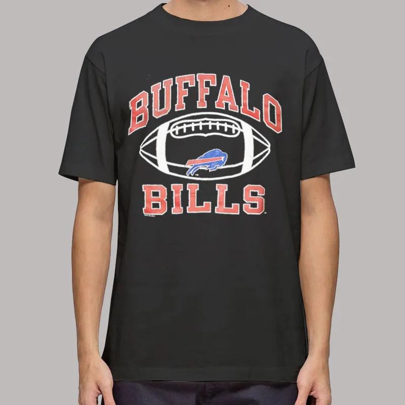 Mens T Shirt Black Vintage 90s Buffalo Bills Crewneck Sweatshirt