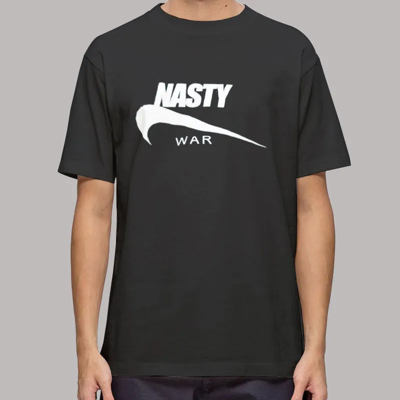 Mens T Shirt Black Vintage Nasty War Hoodie