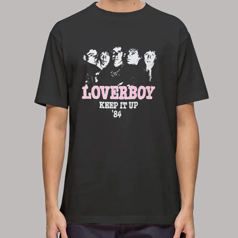 Mens T Shirt Black Vintage Tour 80s Loverboy Sweatshirt
