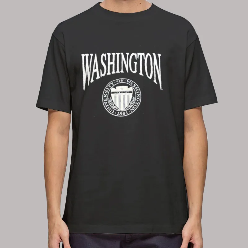 Mens T Shirt Black Vintage University of Washington Sweatshirt