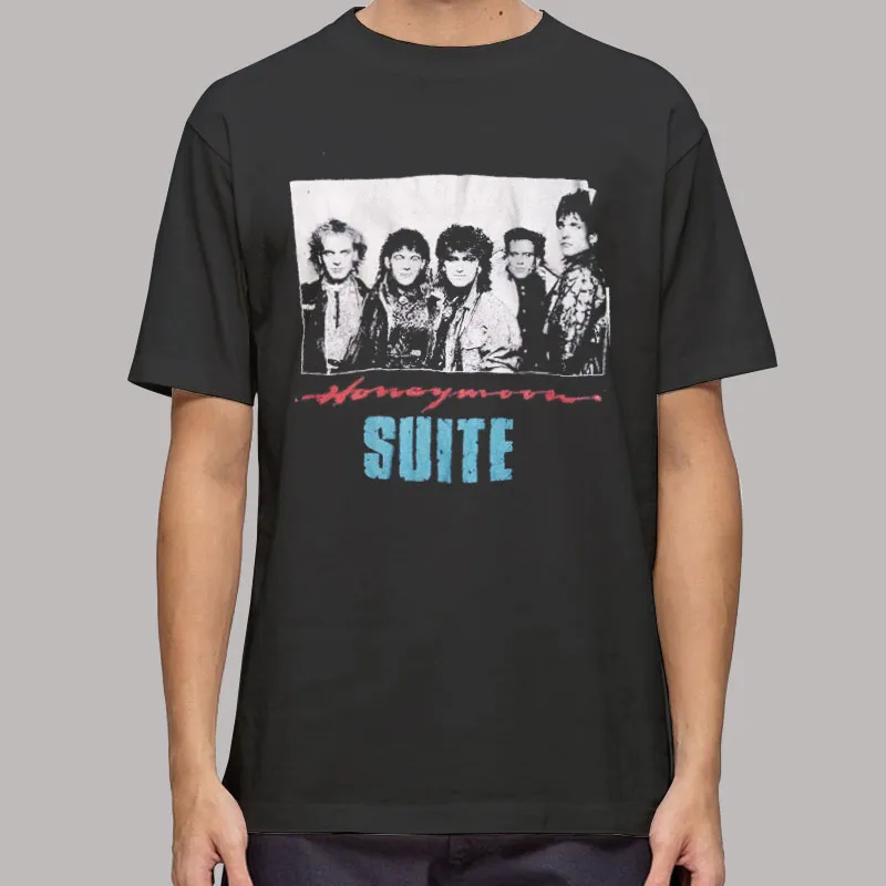 Mens T Shirt Black World Tour 1985 Honeymoon Suite T Shirt