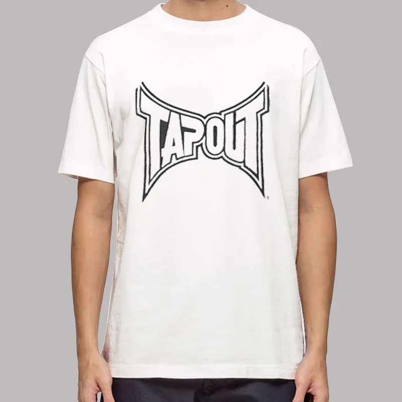 Mens T Shirt White 90s Vintage Classic Tapout Hoodie