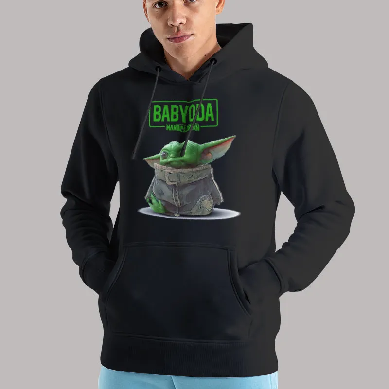 Unisex Hoodie Black Baby Yoda Mandalorian Meme T Shirt, Sweatshirt And Hoodie