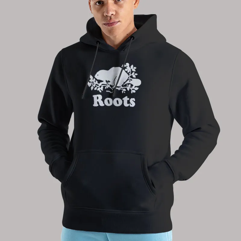 Unisex Hoodie Black Cozy Boyfriend Crew Roots Sweatshirt