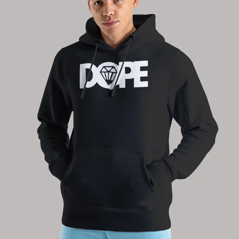Unisex Hoodie Black Dope Diamond Embellished Letters T Shirt, Sweatshirt And Hoodie
