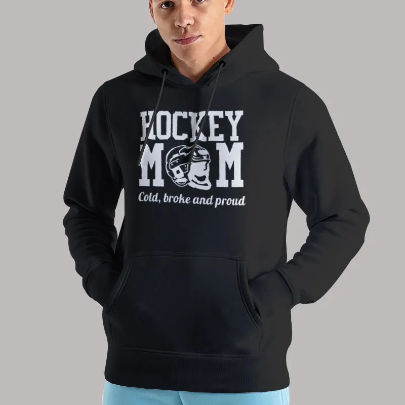 Unisex Hoodie Black Funny Hockey Mom Sweatshirt