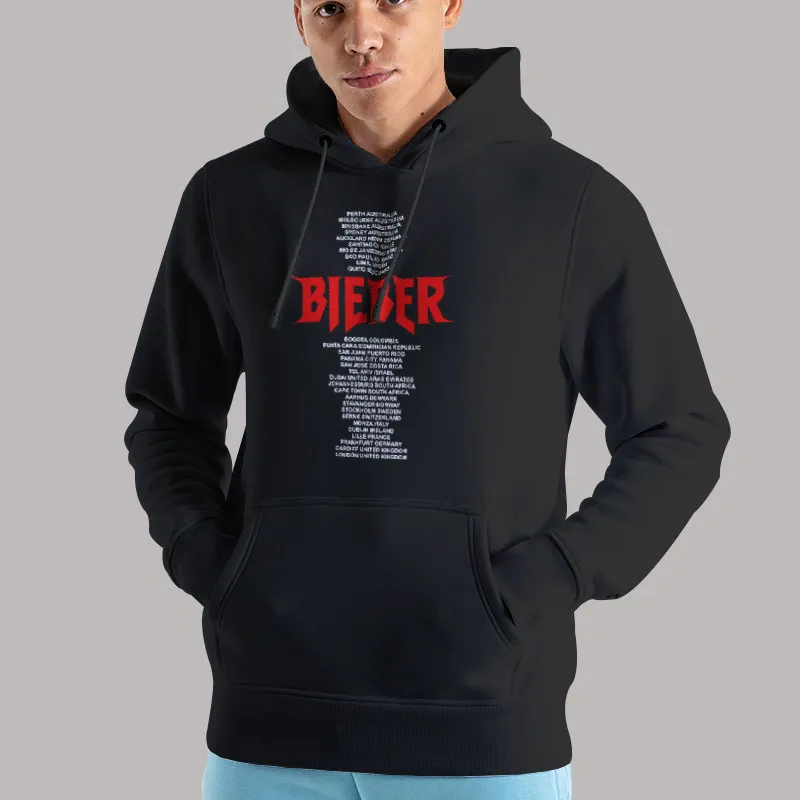 Unisex Hoodie Black Justin Bieber Stadium Tour T Shirt, Sweatshirt And Hoodie