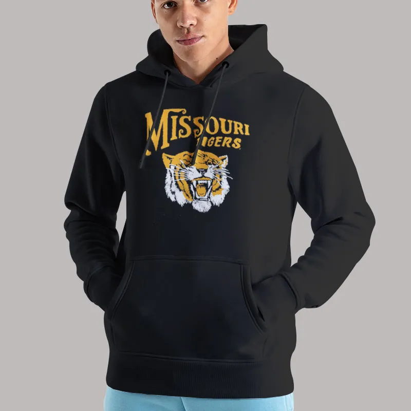 Unisex Hoodie Black Missouri Tigers Pennant Mizzou Sweatshirt