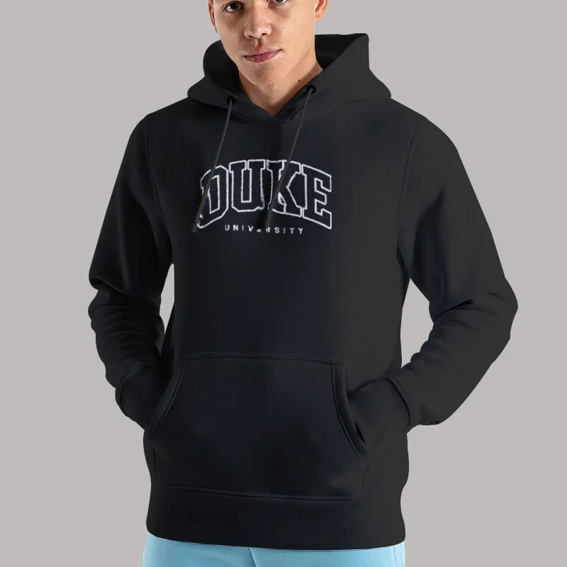 Unisex Hoodie Black Retro College University of Vintage Duke Sweatshirt