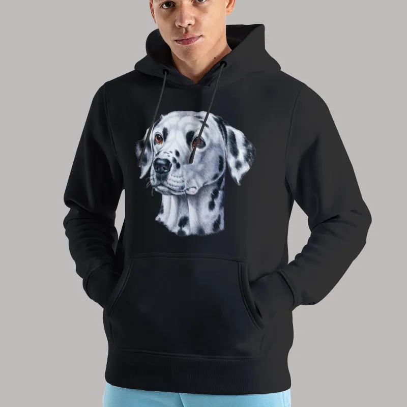 Unisex Hoodie Black The Dog Face Lily Dalmatian T Shirt