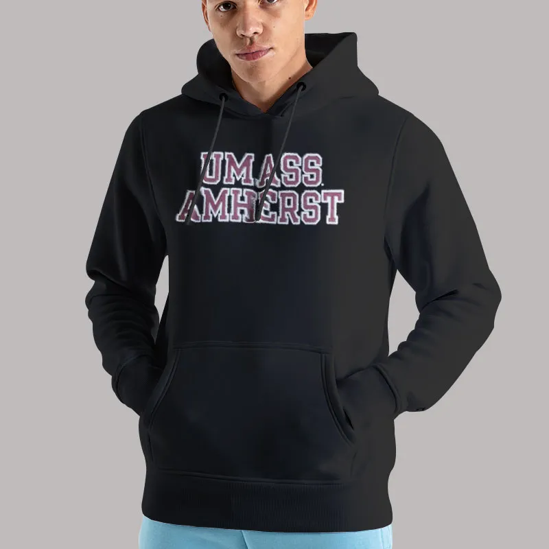 Unisex Hoodie Black The Massachusetts College Umass Amherst Sweatshirt
