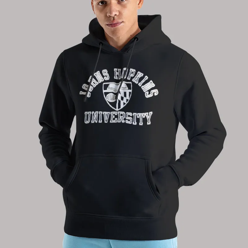 Unisex Hoodie Black University Johns Hopkins Sweatshirt