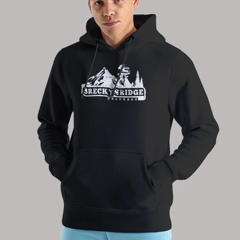 Unisex Hoodie Black Vintage Colorado Breckenridge Sweatshirt