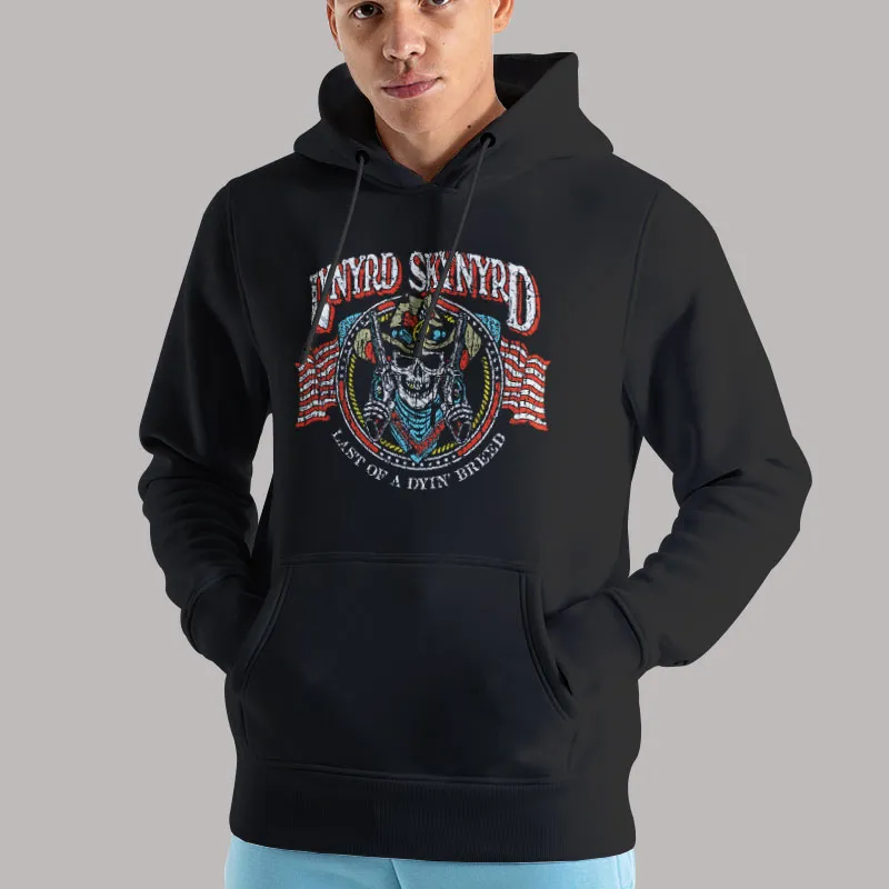 Unisex Hoodie Black Vintage Lynyrd Skynyrd Gun Skull T Shirt, Sweatshirt And Hoodie