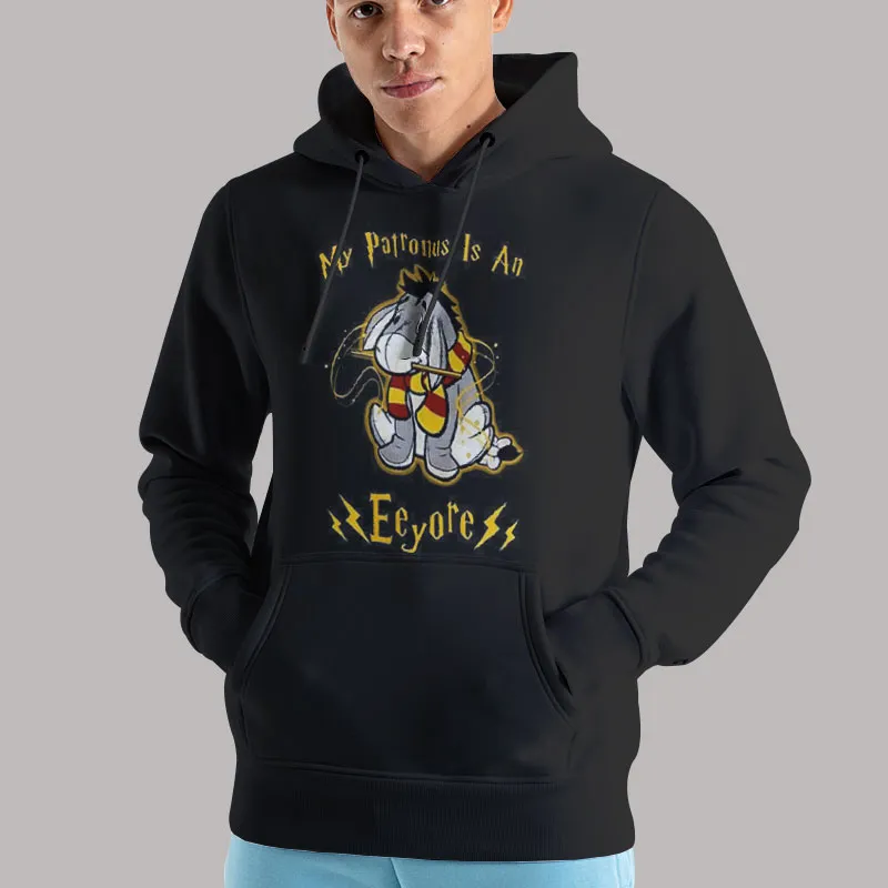 Unisex Hoodie Black Winnie the Pooh Eeyore Sweatshirt
