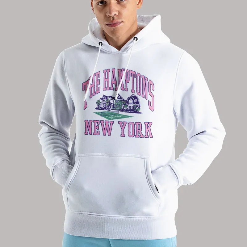 Unisex Hoodie White New York The Hamptons Sweatshirt