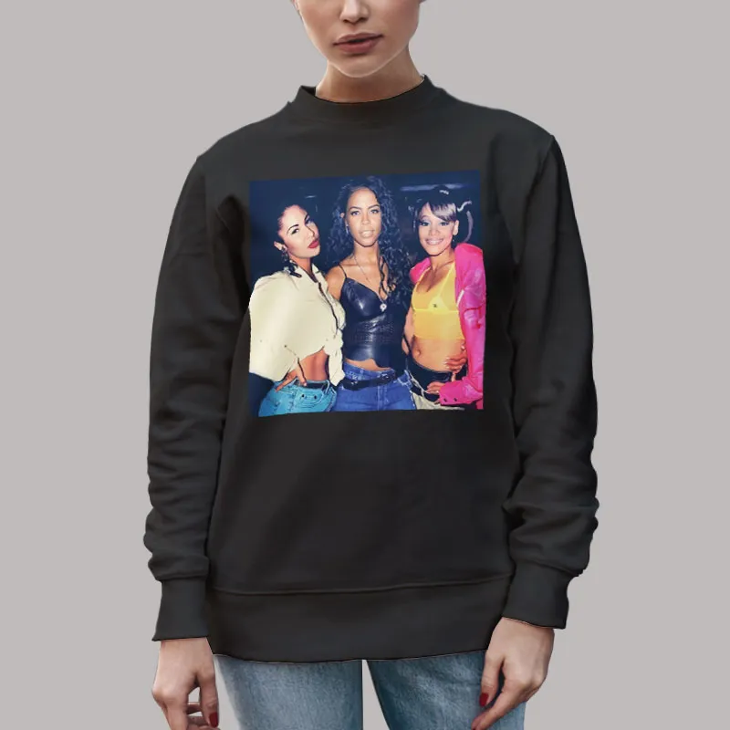 Unisex Sweatshirt Black Aaliyah Selena Left Eye Vintage T Shirt, Sweatshirt And Hoodie