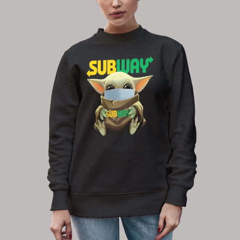 Unisex Sweatshirt Black Baby Yoda Mask Hug Subway T Shirt, Sweatshirt And Hoodie