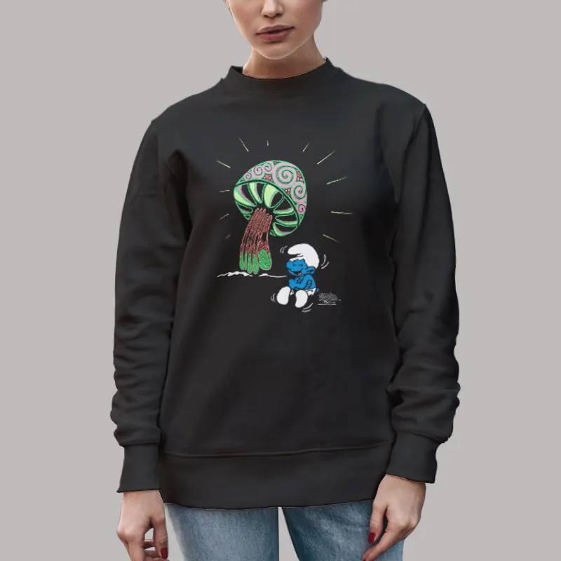 Unisex Sweatshirt Black Cartoon Network × Movie The Smurfs 1998 Smurfs Cartoon T Shirt, Sweatshirt And Hoodie
