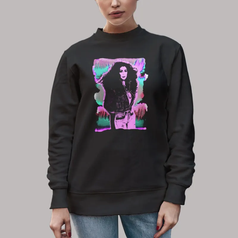 Unisex Sweatshirt Black Cher Pop Neon Girls Vintage T Shirt, Sweatshirt And Hoodie