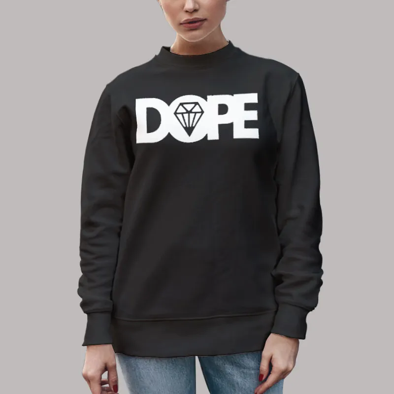 Unisex Sweatshirt Black Dope Diamond Embellished Letters T Shirt, Sweatshirt And Hoodie